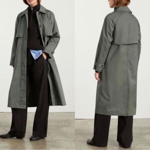 Everlane Long Mac Coat Trench Coat in Sage green size XL